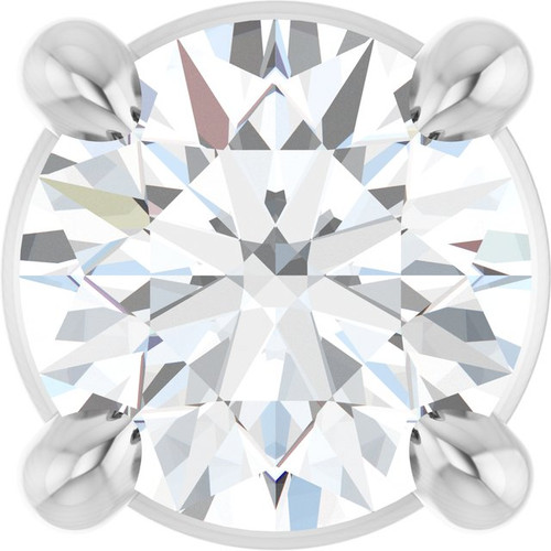 14K White 1/5 CT Natural Diamond Pendant
