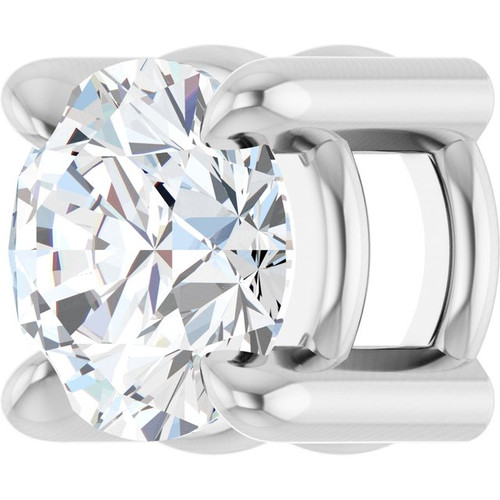 14K White 1/5 CT Natural Diamond Pendant
