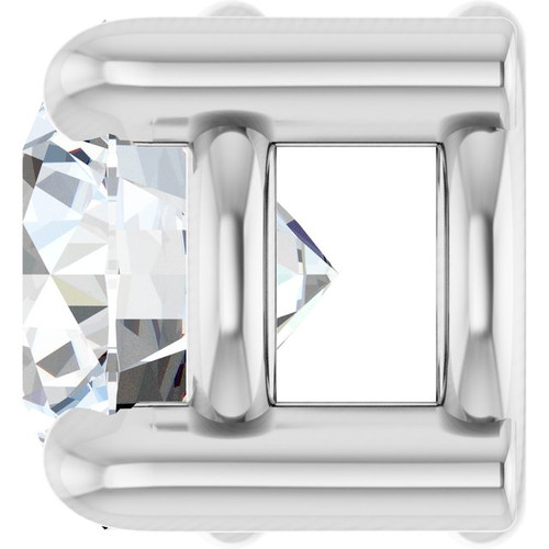 14K White 1/5 CT Natural Diamond Pendant
