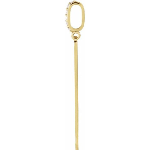 14K Yellow .05 CTW Natural Diamond Engravable Bar Pendant