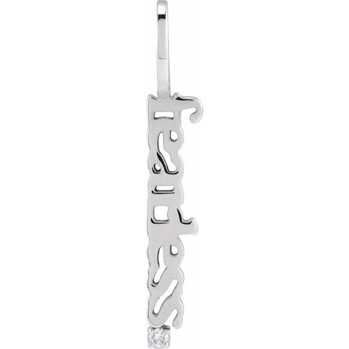 Platinum .015 CT Natural Diamond Fearless Pendant