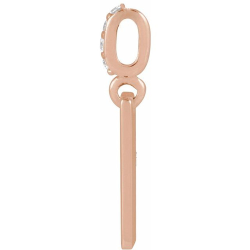 14K Rose .02 CTW Natural Diamond Engravable Pendant