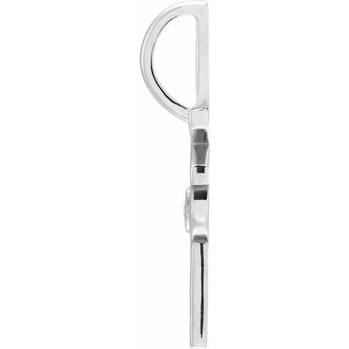 14K White .03 CT Natural Diamond Vote Charm/Pendant
