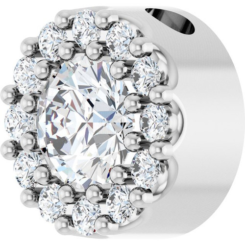 14K White 1/3 CTW Natural Diamond Halo-Style Pendant