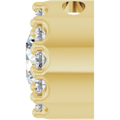 14K Yellow 1/3 CTW Natural Diamond Halo-Style Pendant