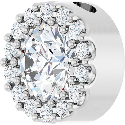 Sterling Silver 1/2 CTW Natural Diamond Halo-Style Pendant