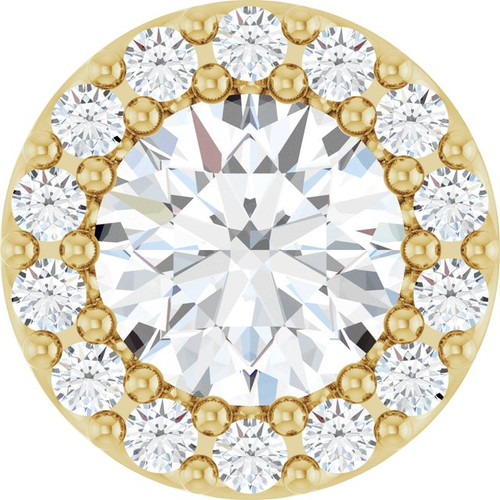 14K Yellow 1/2 CTW Natural Diamond Halo-Style Pendant
