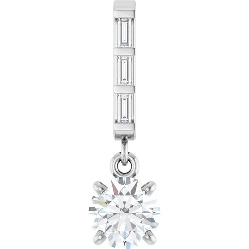 14K White 3/8 CTW Natural Diamond Pendant