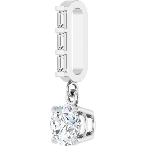 14K White 3/8 CTW Natural Diamond Pendant