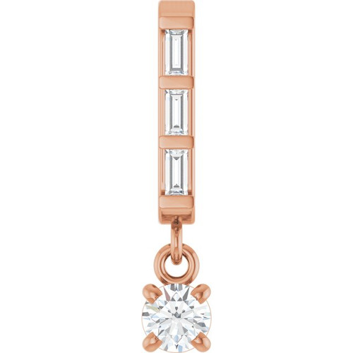 14K Rose 1/8 CTW Natural Diamond Pendant