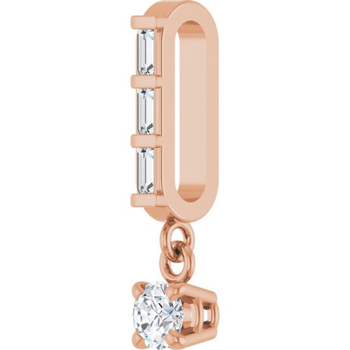 14K Rose 1/8 CTW Natural Diamond Pendant