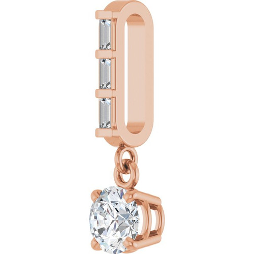 14K Rose 3/8 CTW Natural Diamond Pendant