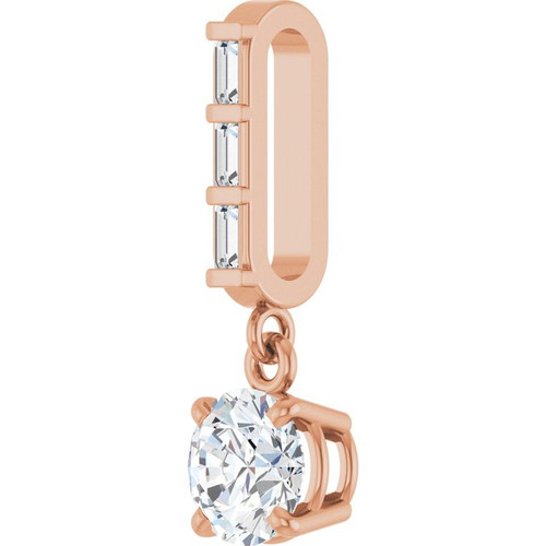 14K Rose 3/8 CTW Natural Diamond Pendant