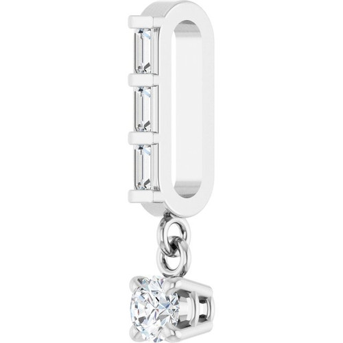 Platinum 1/8 CTW Natural Diamond Pendant