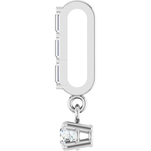 14K White 1/8 CTW Natural Diamond Pendant