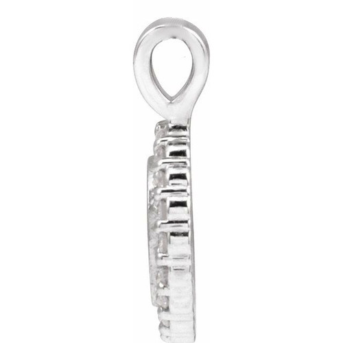 Platinum 1/8 CTW Natural Diamond Pendant