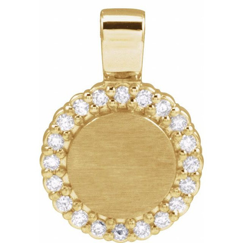 14K Yellow 1/8 CTW Natural Diamond Pendant