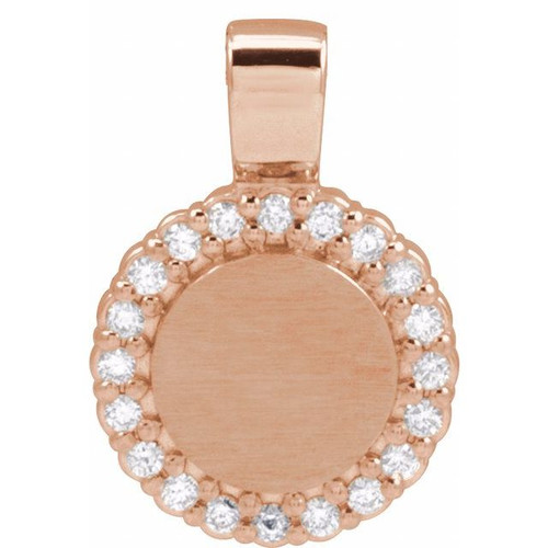 14K Rose 1/8 CTW Natural Diamond Pendant