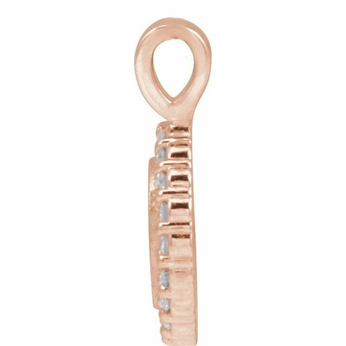 14K Rose 1/8 CTW Natural Diamond Pendant