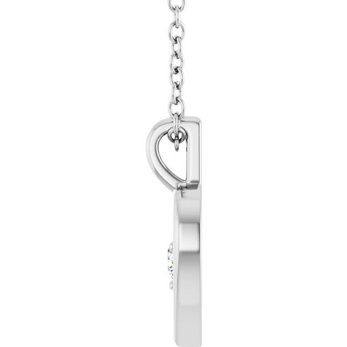 14K White 1/10 CT Natural Diamond Heart Pendant