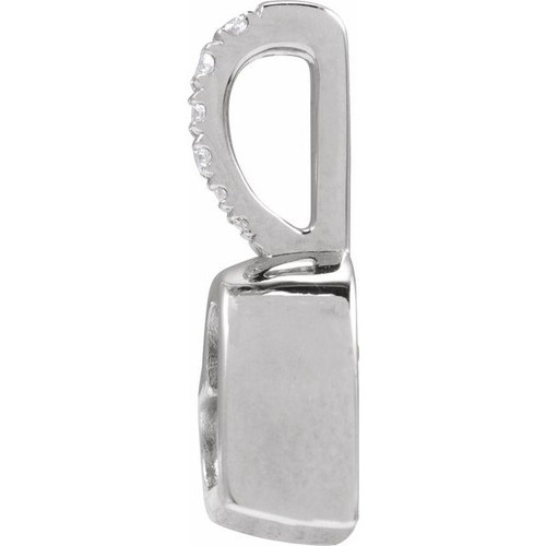 Platinum .03 Natural Diamond Engravable Heart Pendant