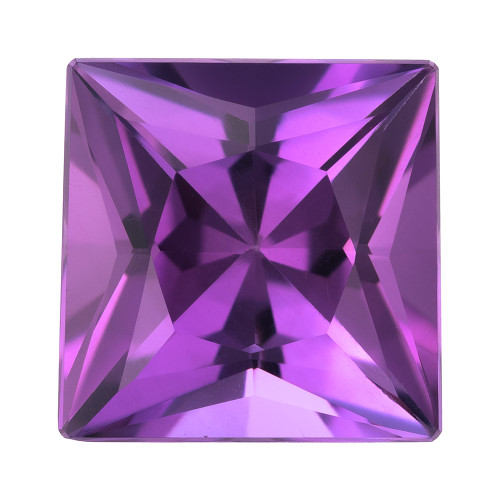 4.06 Carat Vivid Purple Amethyst Gem, Princess Cut, 10 mm |$175