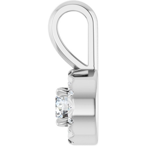 Platinum 1/8 CTW Natural Diamond Halo-Style Pendant