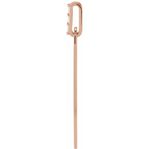 14K Rose .05 CTW Natural Diamond Engravable Bar Pendant