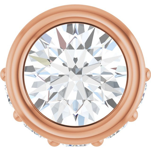 14K Rose 1/4 CTW Natural Diamond Hidden Halo Pendant 