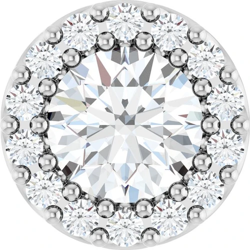 Platinum 1/2 CTW Natural Diamond Halo-Style Pendant
