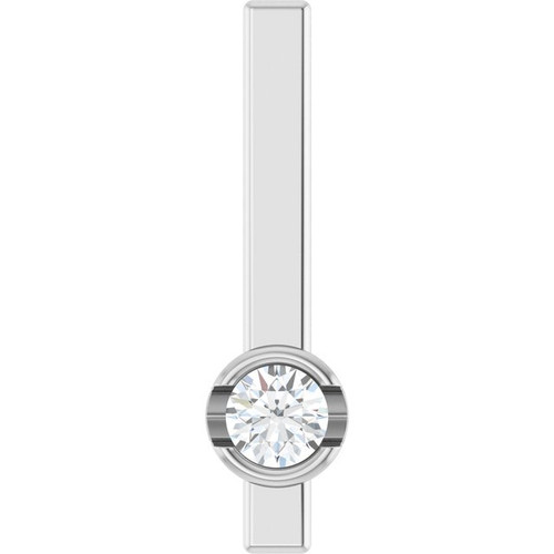 Platinum 1/10 CTW Natural Diamond Bar Pendant