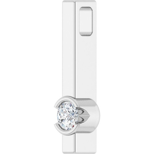 Platinum 1/10 CTW Natural Diamond Bar Pendant