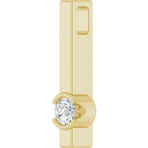 14K Yellow 1/10 CTW Natural Diamond Bar Pendant