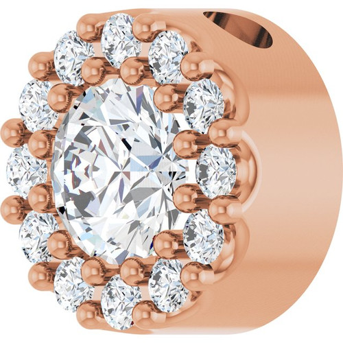 14K Rose 1/3 CTW Natural Diamond Halo-Style Pendant