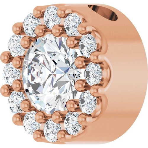 14K Rose 1/3 CTW Natural Diamond Halo-Style Pendant