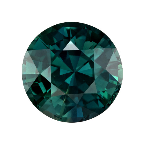 3.66 Blue Green Sapphire Round 8.9 x 8.9 mm