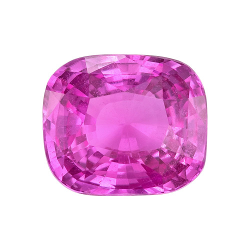 2.54 Carat Unheated GIA Pink Sapphire Gem, Cushion Shape, 8.32 x 7.15 x 4.49 mm