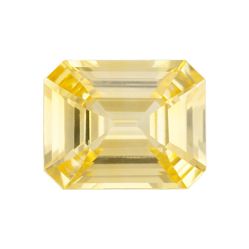 2.03 Carat Yellow Sapphire Gem, Octagon Cut, 8.17 x 6.51 x 4.05 mm, No Heat GIA