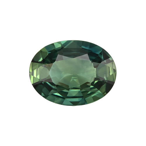 1.04 Carat Natural Vivid Medium Green Sapphire Gem, Oval Cut, 7.4 x 5.6 mm