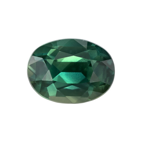 1.58 Carat Green Sapphire Gem, Oval Shape, 7.7 x 5.7 mm