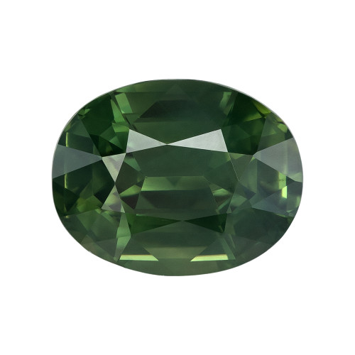3.00 Carat Green Sapphire Gem, Oval Shape, 9.1 x 7.1 mm