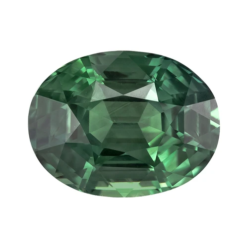 3.53 Carat Green Sapphire Gem, Oval Shape, 9.9 x 7.6 mm