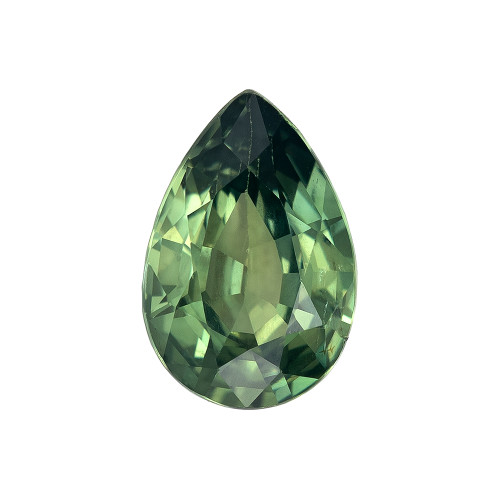 1.14 Carat Green Sapphire Gem, Pear Cut, 8 x 5.4 mm