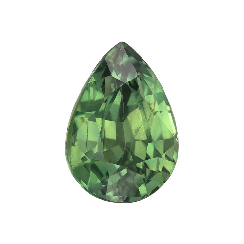 1.60 Carat Green Sapphire Gem, Pear Cut, 8.2 x 5.7 mm