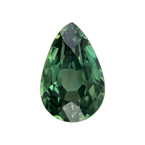 1.59 Carat Green Sapphire Gem, Pear Cut, 8.7 x 5.7 mm