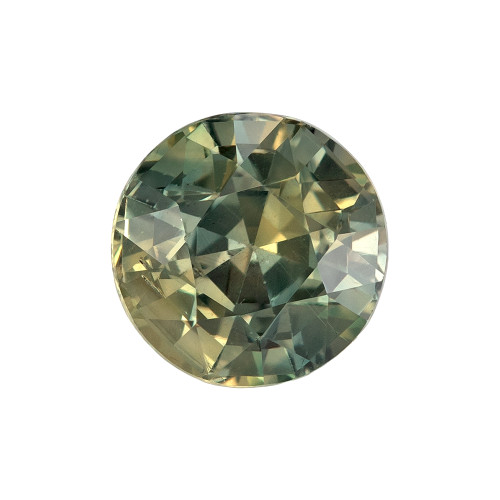 1.63 Carat Green Sapphire Gem, Round Shape, 6.6 x 6.6 mm