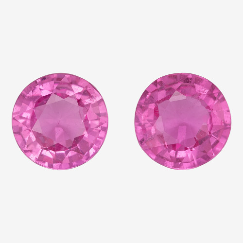 2.36 Carat Pink Sapphire Gem, Round Shape, 6.6 x 6.6 mm