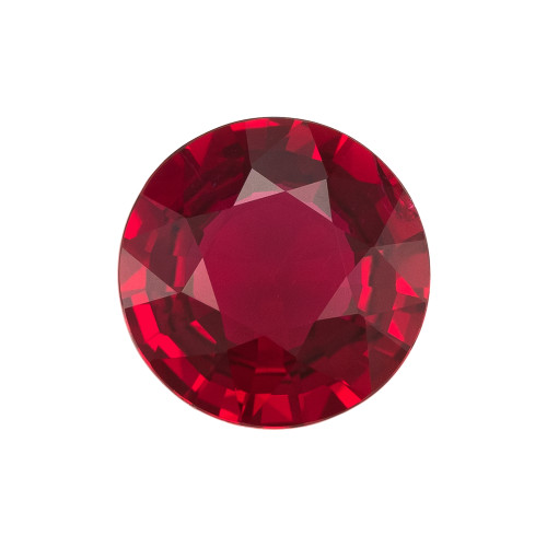 1.34 Carat Bright Vivid Red Ruby Round Cut for Custom Pendant or Ring - $10,879