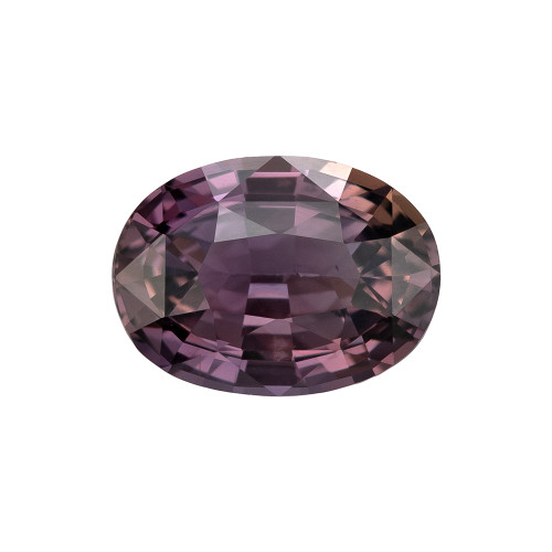 1.24 Carat Unheated Vivid Medium Steely Grape Fancy Sapphire Oval Cut Gemstone, 7.4 x 5.4 mm