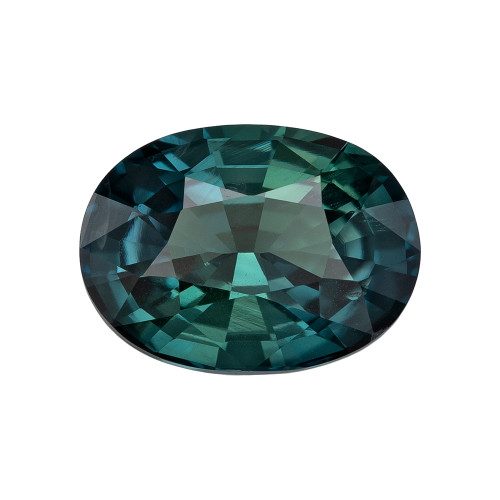 2.06 Carat Vivid Medium Teal Blue Green Sapphire Oval Cut Gemstone, 8.7 x 6.4 mm